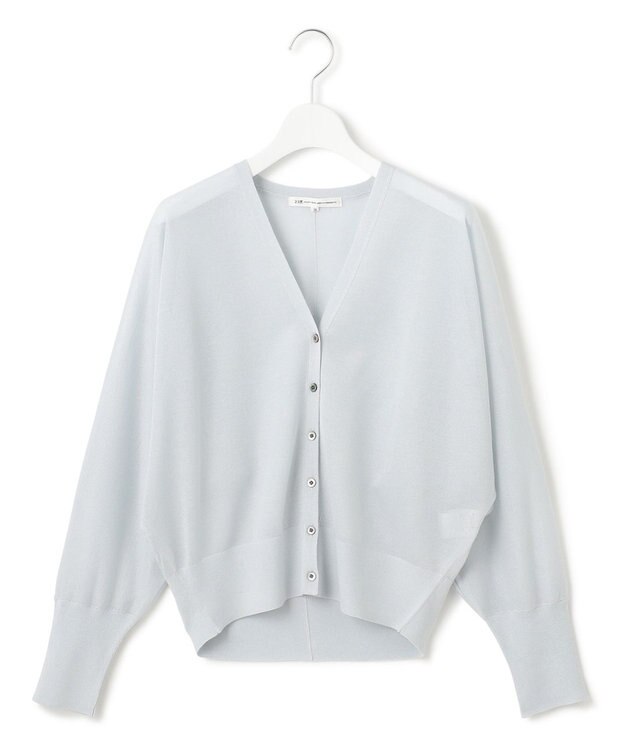 23区 【洗える】シャイニーシアー ドルマンスリーブ カーディガン スカイブルー系