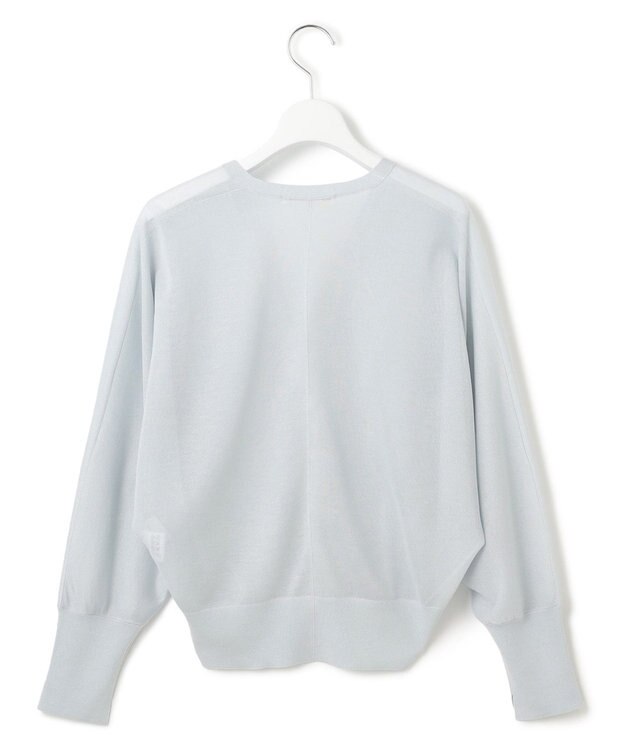 23区 S 【洗える】シャイニーシアー ドルマンスリーブ カーディガン スカイブルー系