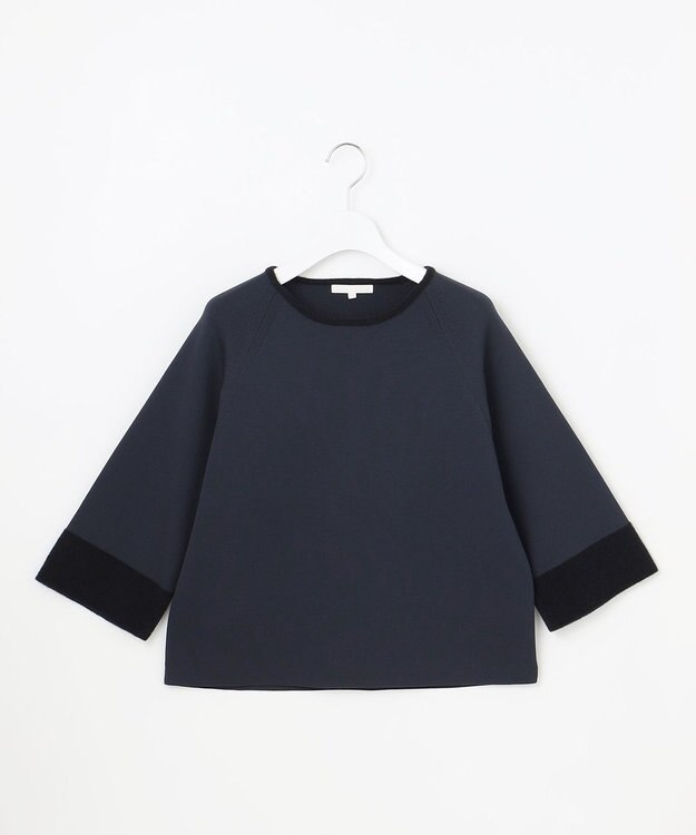 自由区 L モールブロッキング ニット ネイビー