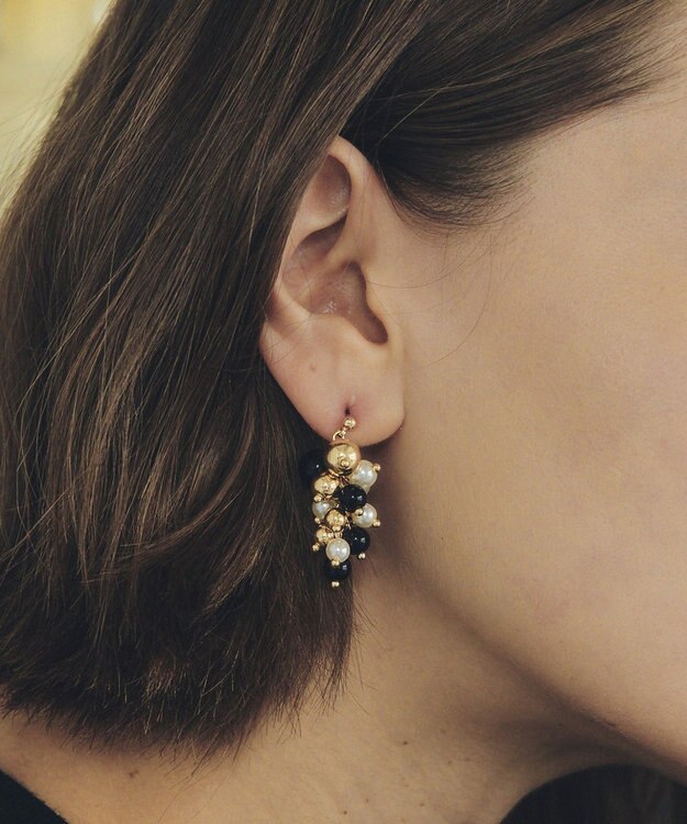 YECCA VECCA パールMIXボリュームピアス Gold