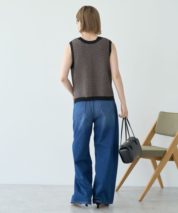 AMERICAN HOLIC ジャガードニットベスト Black