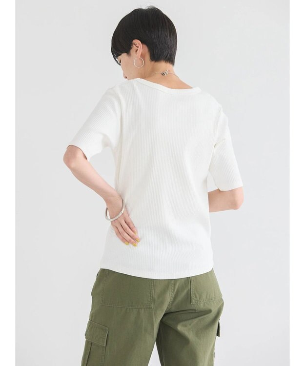 AMERICAN HOLIC 抗菌防臭針抜きテレコカットプルオーバー Off White