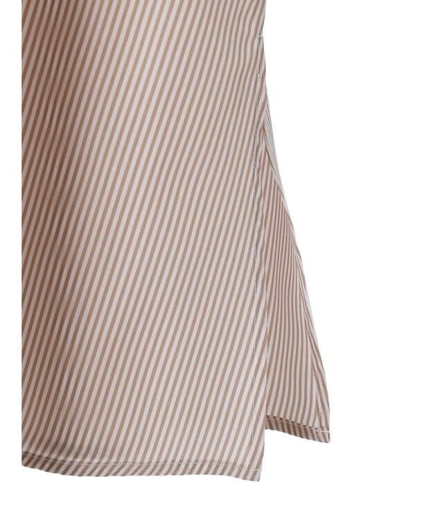 earth music&ecology ＳＥＴ２点シャーリングビスチェ×シャツワンピース Stripe Beige