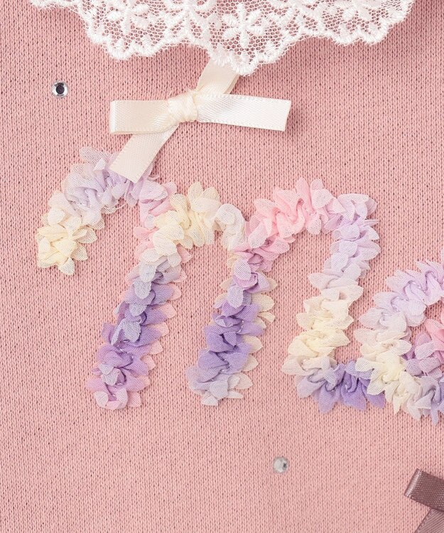 ANY KIDS 裏毛 モシャモシャ ロゴ トレーナー ピンク