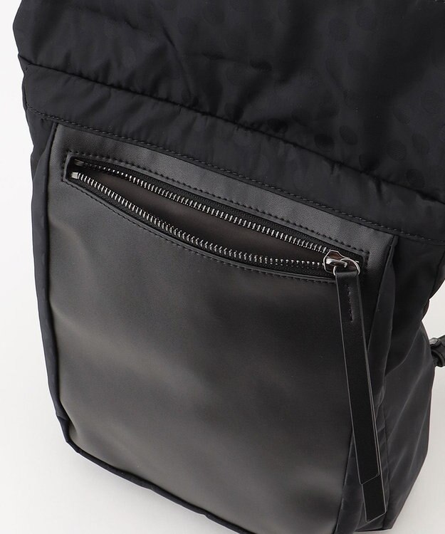 Y'SACCS はっ水ドットジャカード リサイクルレザーコンビ リュック ブラック