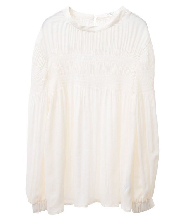 Green Parks マジョリカプリーツブラウス Ivory