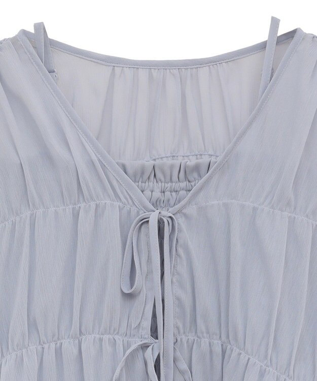 earth music&ecology ＳＥＴ２点シアーシャーリングブラウス＋インナー Blue