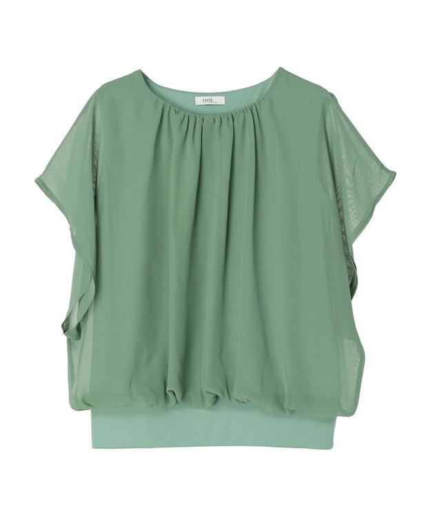 earth music&ecology シアードッキングドルマンブラウス Light Green