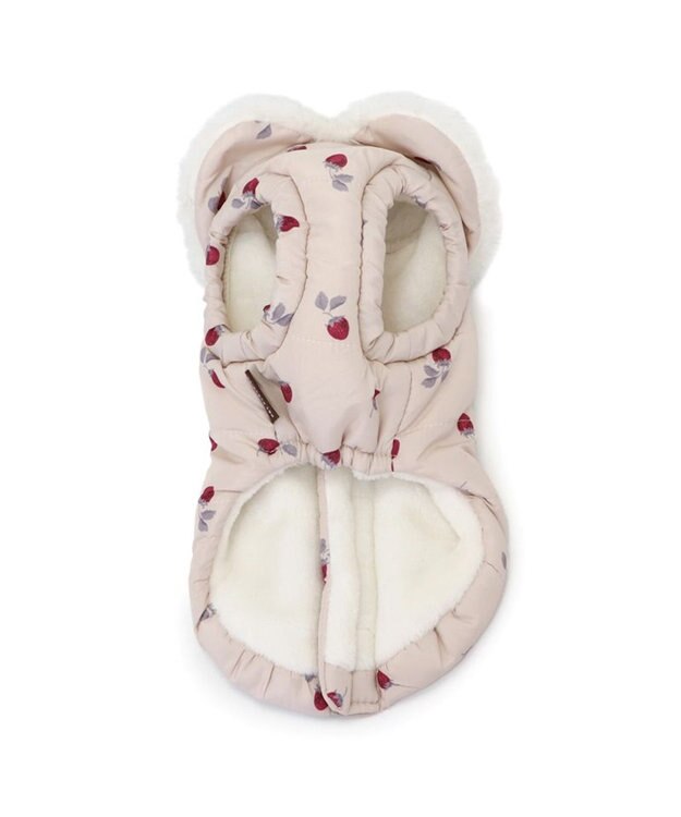 PET PARADISE ペットパラダイス 遠赤外線 背中開き 綿入りベスト 《いちご》 超小型犬 小型犬 ホワイト