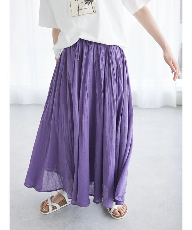 CRAFT STANDARD BOUTIQUE コットンボイルギャザースカート Purple