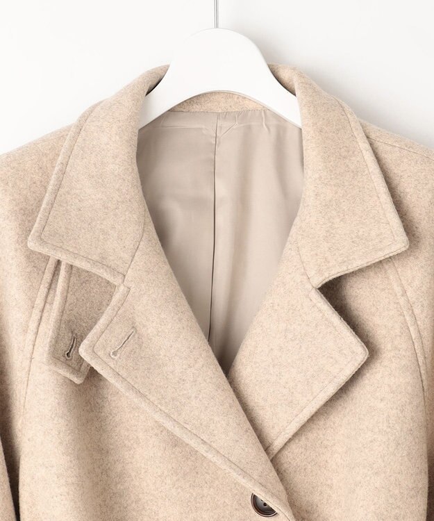 Feroux 【古畑星夏さん着用】スタンドネックウールライク コート ベージュ系