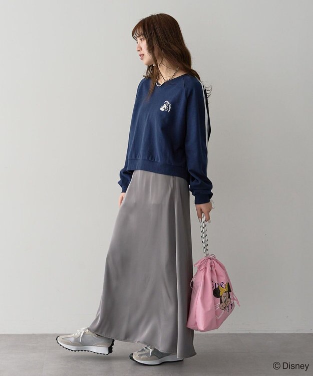 Green Parks ミッキー＆フレンズ／袖リボンショートプルオーバー Navy