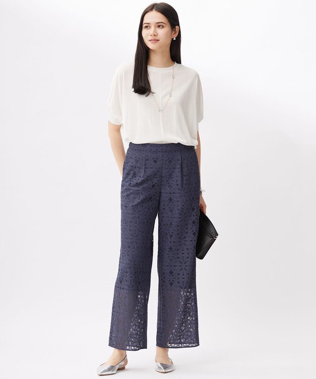 自由区 【カタログ掲載・接触冷感・UVケア・洗える】ドレーピードルマンスリーブ ニットソー オフホワイト