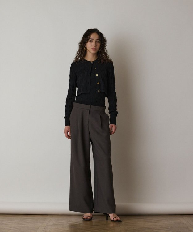 GRACE CONTINENTAL モノグラムニットカーディガン ブラック