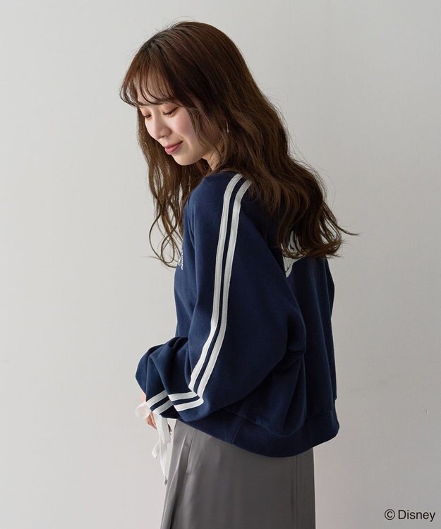 Green Parks ミッキー＆フレンズ／袖リボンショートプルオーバー Navy