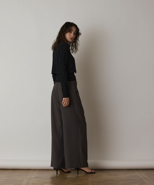 GRACE CONTINENTAL モノグラムニットカーディガン ブラック