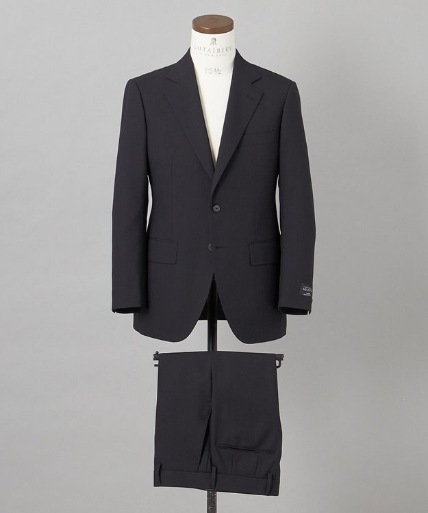 GOTAIRIKU オールシーズン対応【御幸毛織】WOOL×SOLOTEX ストレッチスーツ（ブラックストライプ） ブラック系1