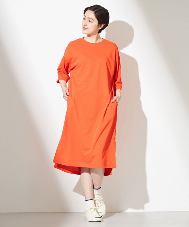 HELLY HANSEN 【抗菌防臭・速乾・UVカット】ショートスリーブワンポイントワンピース ブラッドオレンジ