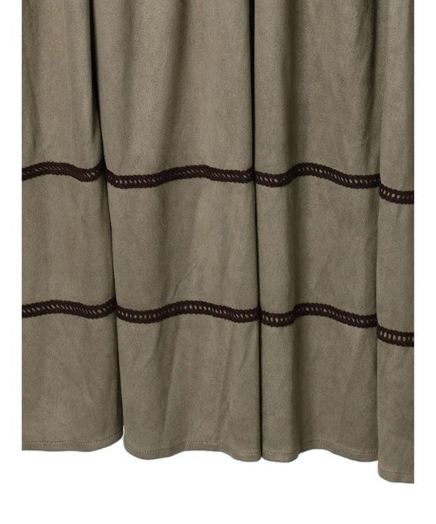 Green Parks ■ＥＳＣＡＲ　スエード調ギャザーキリカエワンピース Mocha