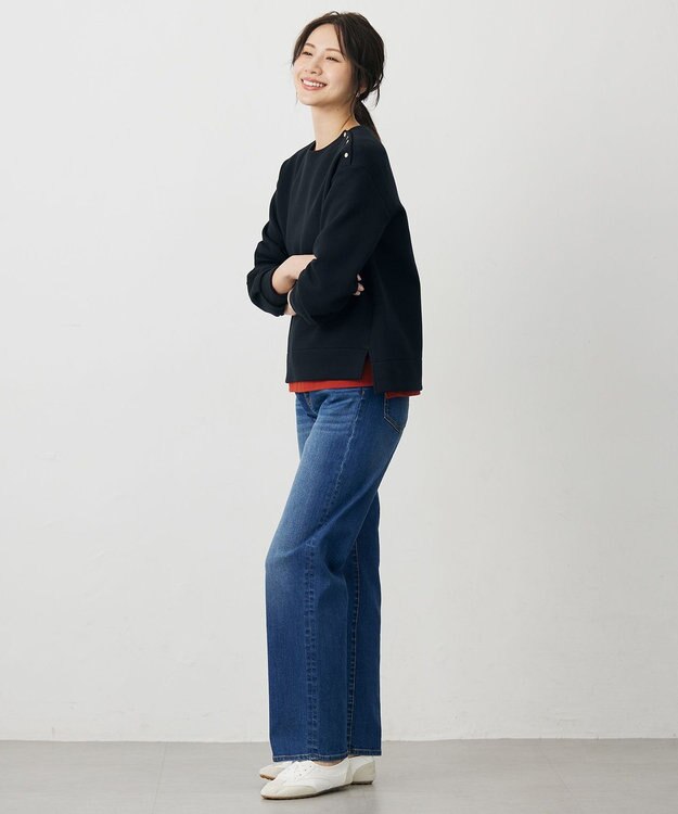 J.PRESS LADIES ダンボールジャージー プルオーバー ブラック系