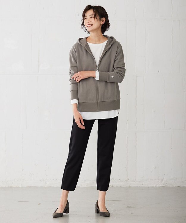 J.PRESS LADIES ベーシックジャージー ロングTシャツ カットソー ホワイト系