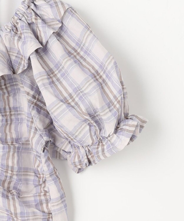 ANY KIDS 【洗濯機可能】2WAY チェックブラウス ブラウン