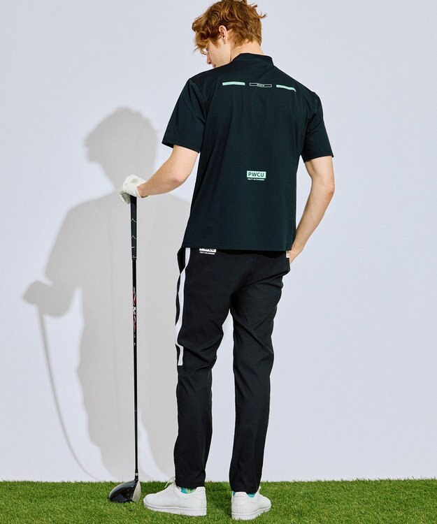 PW CIRCULUS 【撥水加工/ ストレッチ】【MEN】ベンチレーション テーパードパンツ ゴルフ ブラック系