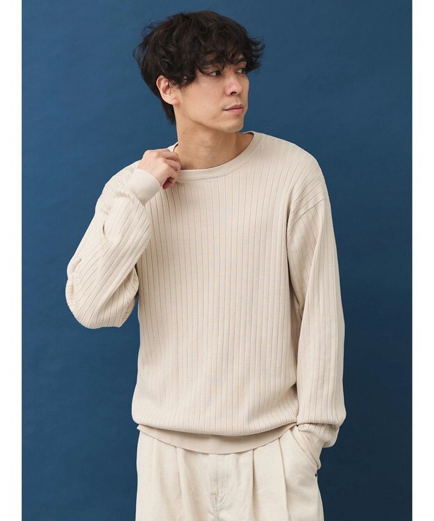 CRAFT STANDARD BOUTIQUE ワイドリブクルーネックニットプルオーバー Ivory