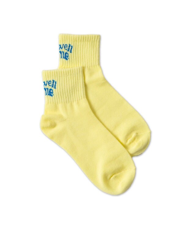 WEGO バックロゴアンクルソックス ライトイエロー