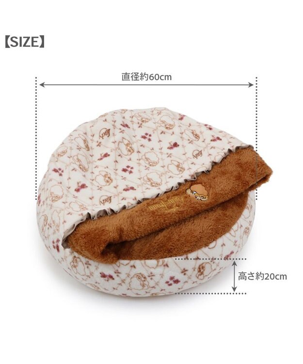 PET PARADISE ディズニー わんわん物語 レディ 遠赤外線  寝袋 丸型 M ベージュ