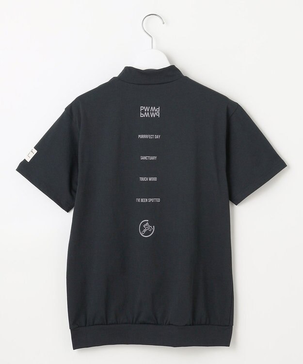 PW CIRCULUS 【吸水速乾 / UV遮蔽率99.5% UVカット / ストレッチ】【WOMEN】ポケットモックT ゴルフウェア レディース ブラック系