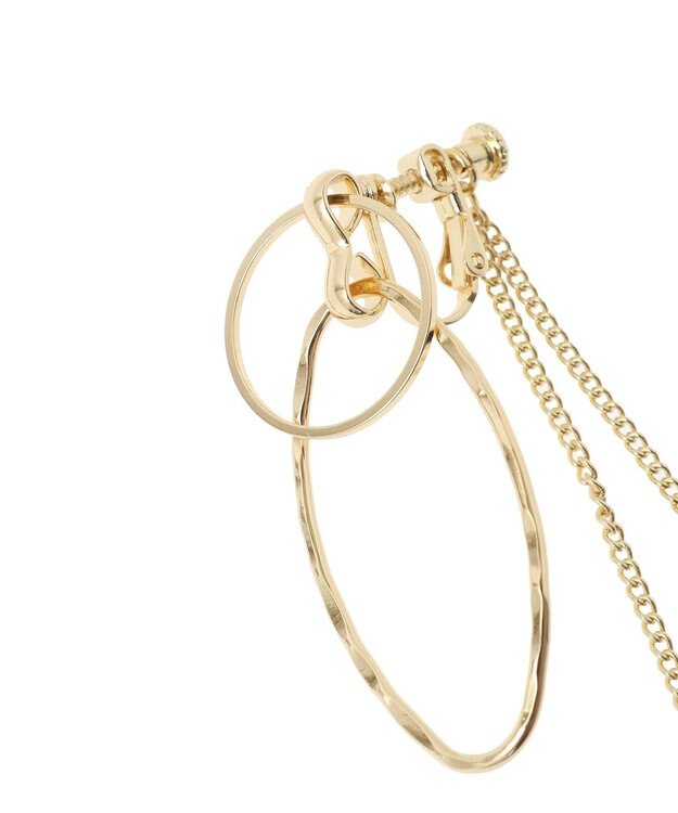 AMERICAN HOLIC ダブルリングチェーンイヤリング Gold
