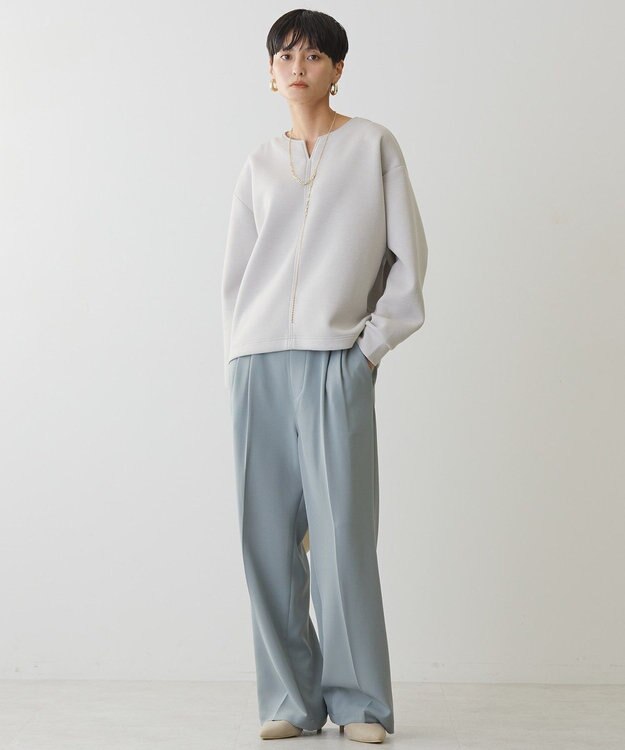 AMERICAN HOLIC スキッパーポンチプルオーバー Gray Beige