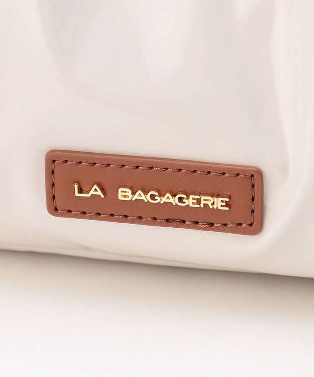 LA BAGAGERIE ソフトエナメル2WAYハンドバッグ Sサイズ アイボリー