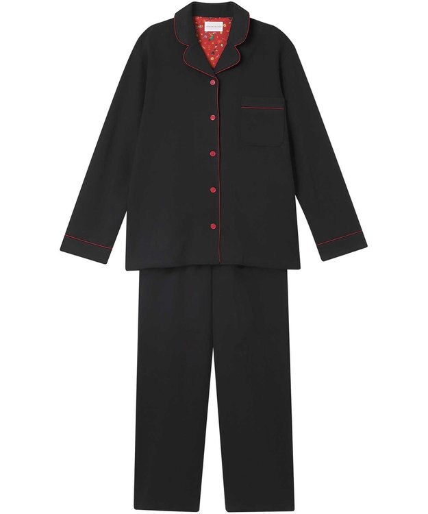 une nana cool 【綿100%】メリークリスマス！パジャマ MADE WITH LIBERTY FABRIC クリアブラック