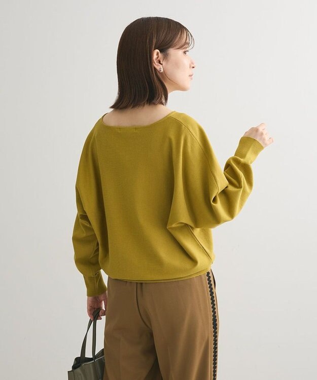 Green Parks 洗える　Ｖネックドルマンニットプルオーバー Light Green