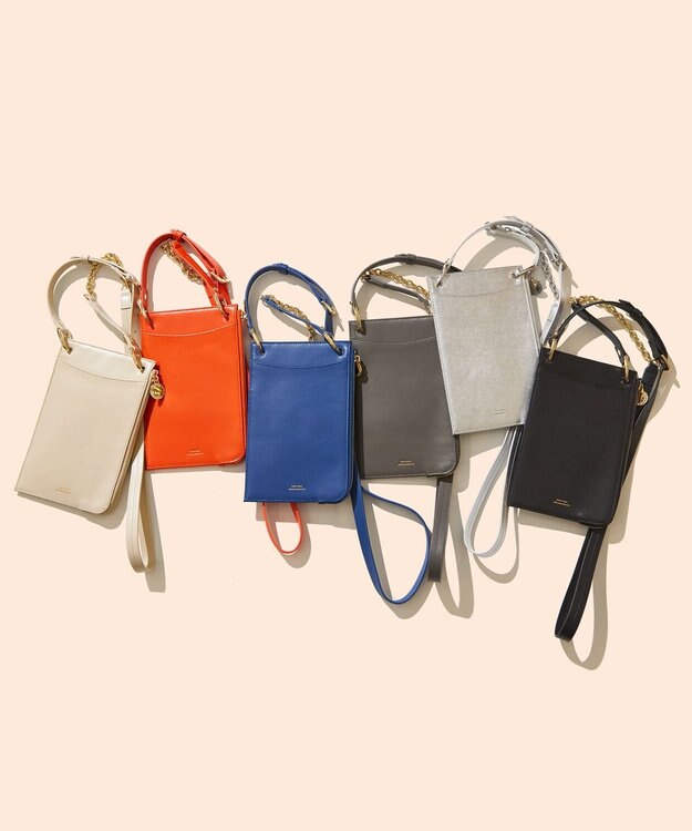 23区 レザー モバイル ポーチ ブラック