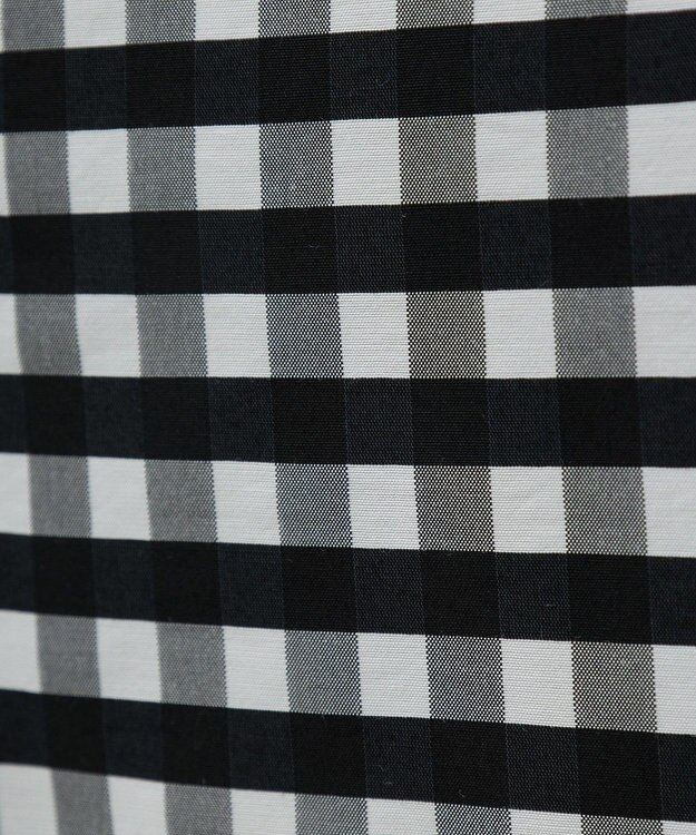 Maison de FLEUR ブランドロゴ刺繍ギンガムスクエアトート Black