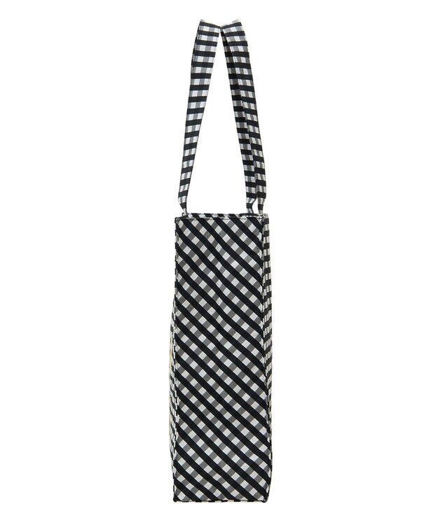 Maison de FLEUR ブランドロゴ刺繍ギンガムスクエアトート Black