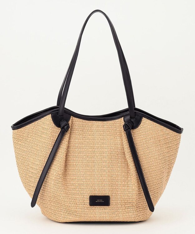 23区 【CLASSY.6月号掲載】雑材ミドル トートバッグ ブラックミックス