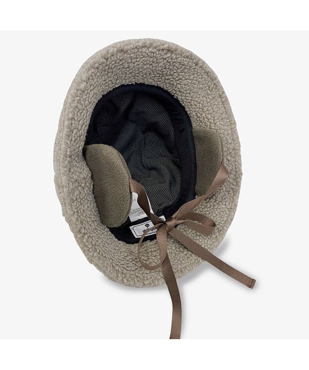 林八百吉商店 un chapeau 耳付きボアバケット ブラウン