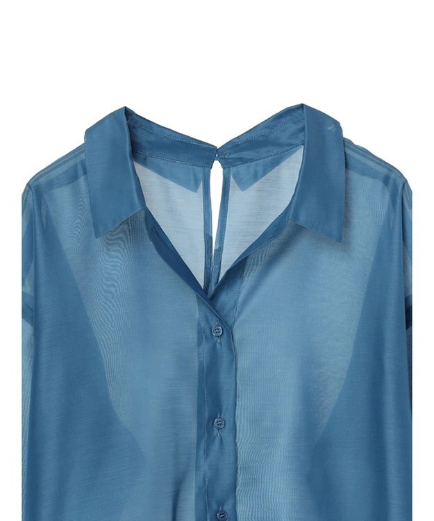 earth music&ecology オープンデザインシアーシャツ Blue