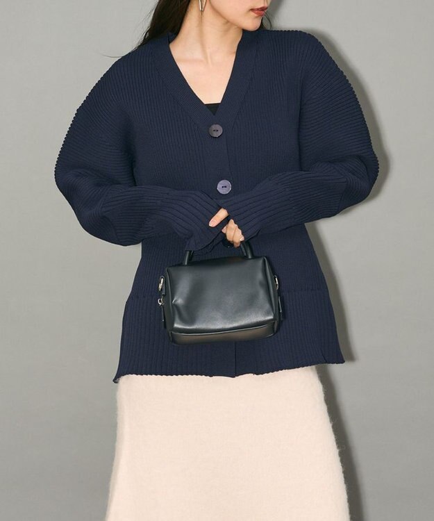 Green Parks リブニットカーディガン Navy