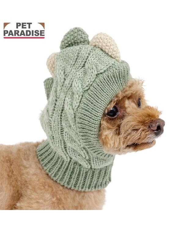 PET PARADISE ペットパラダイス ニット 帽子 《恐竜》 小型犬 グリーン