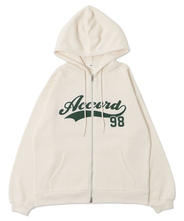 WEGO 裏起毛スタジアムロゴジップパーカー ホワイト