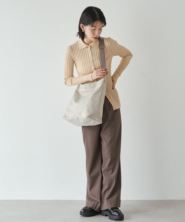 russet ナイロンジャガード2WAYショルダーバッグ(CE-1622) Ecru