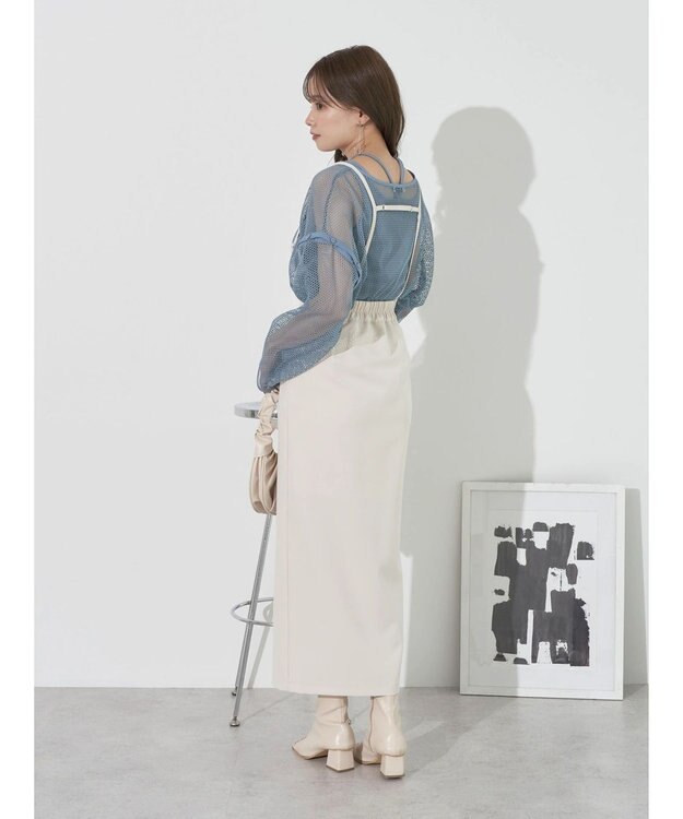 earth music&ecology マルチＷＡＹサス付タイトスカート Ivory