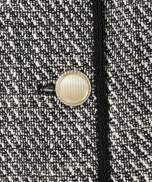 Feroux 【セットアップ対応】ツイード ジャケット ブラック系2