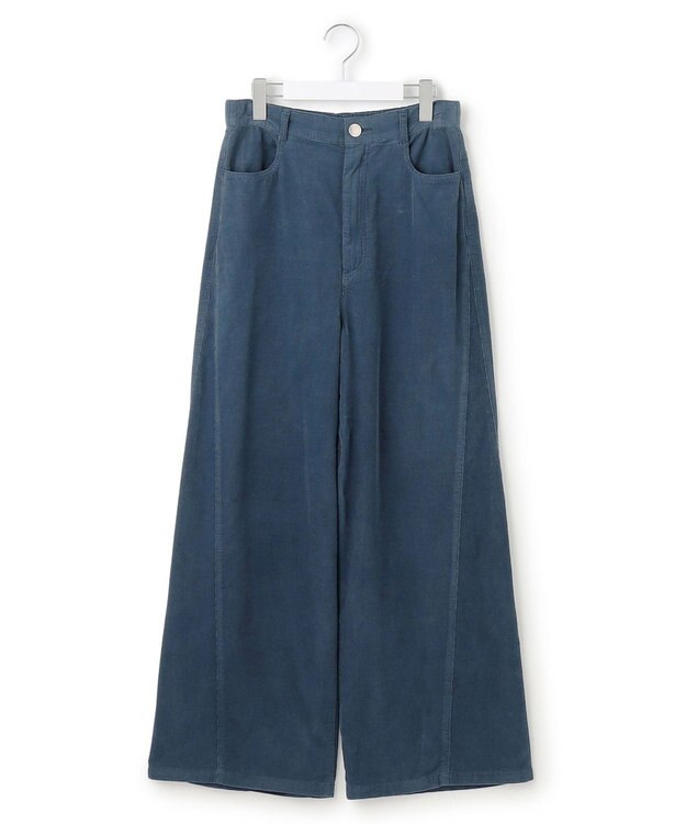 23区 S 【滝沢眞規子さん着用/洗える】コットン コーデュロイ ワイド パンツ ダルブルー系