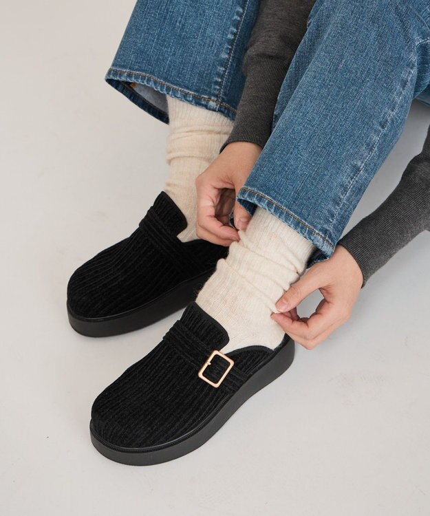 steppi 【洗える】厚底クロッグシューズ ブラック